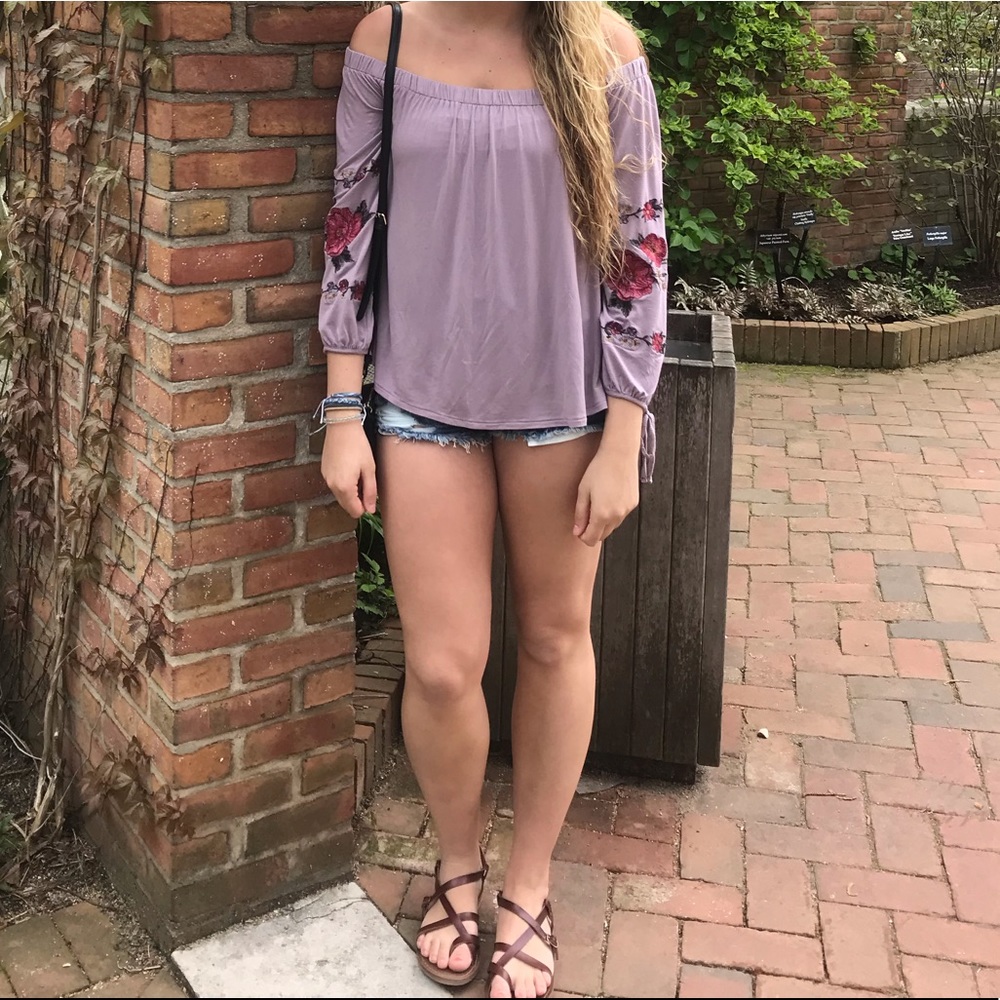 Off the Shoulder Lavender American Eagle Blouse